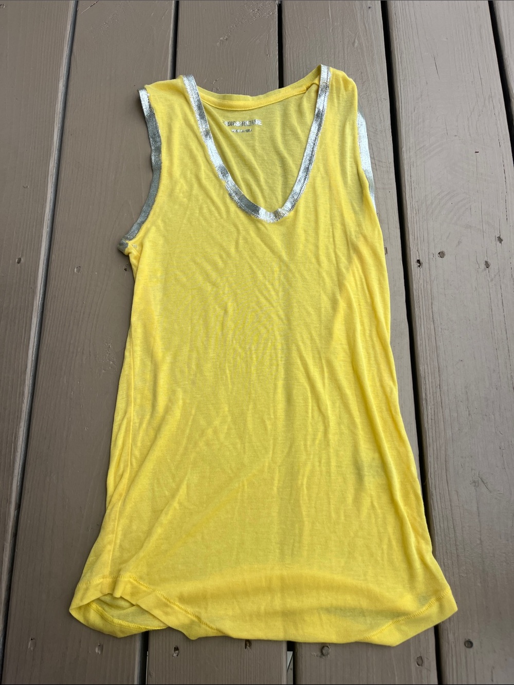 ZADIG & VOLTAIRE Women's Sleeveless Summer Tank Top Maize Yellow Size Medium